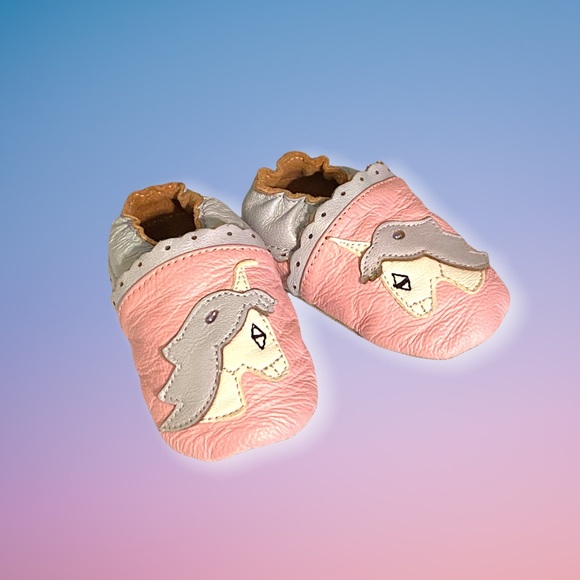 Mini Star Unicorn Leather Baby Girl Moccasins - Picture 1 of 8